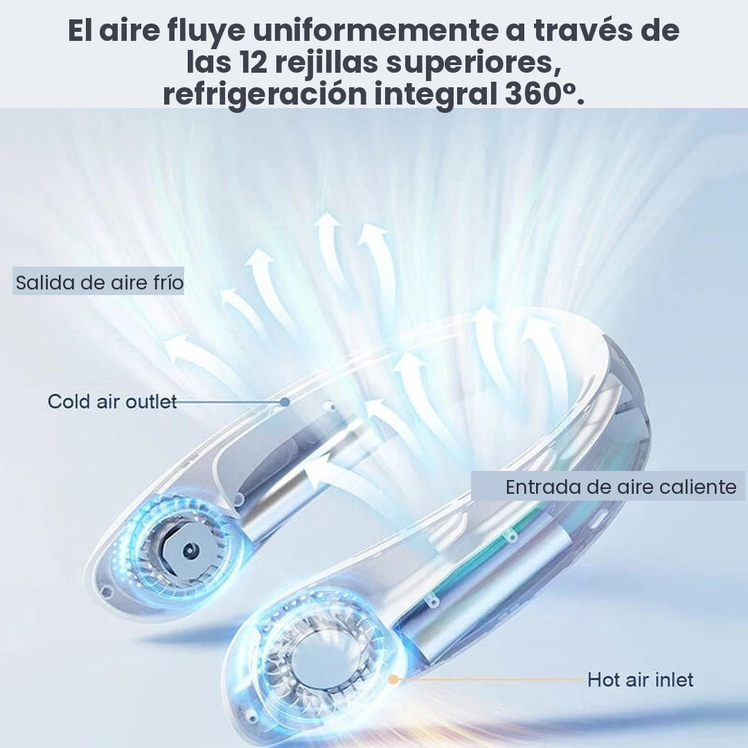 Ventilador de Cuello Portátil con Pantalla Digital