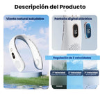 Ventilador de Cuello Portátil con Pantalla Digital