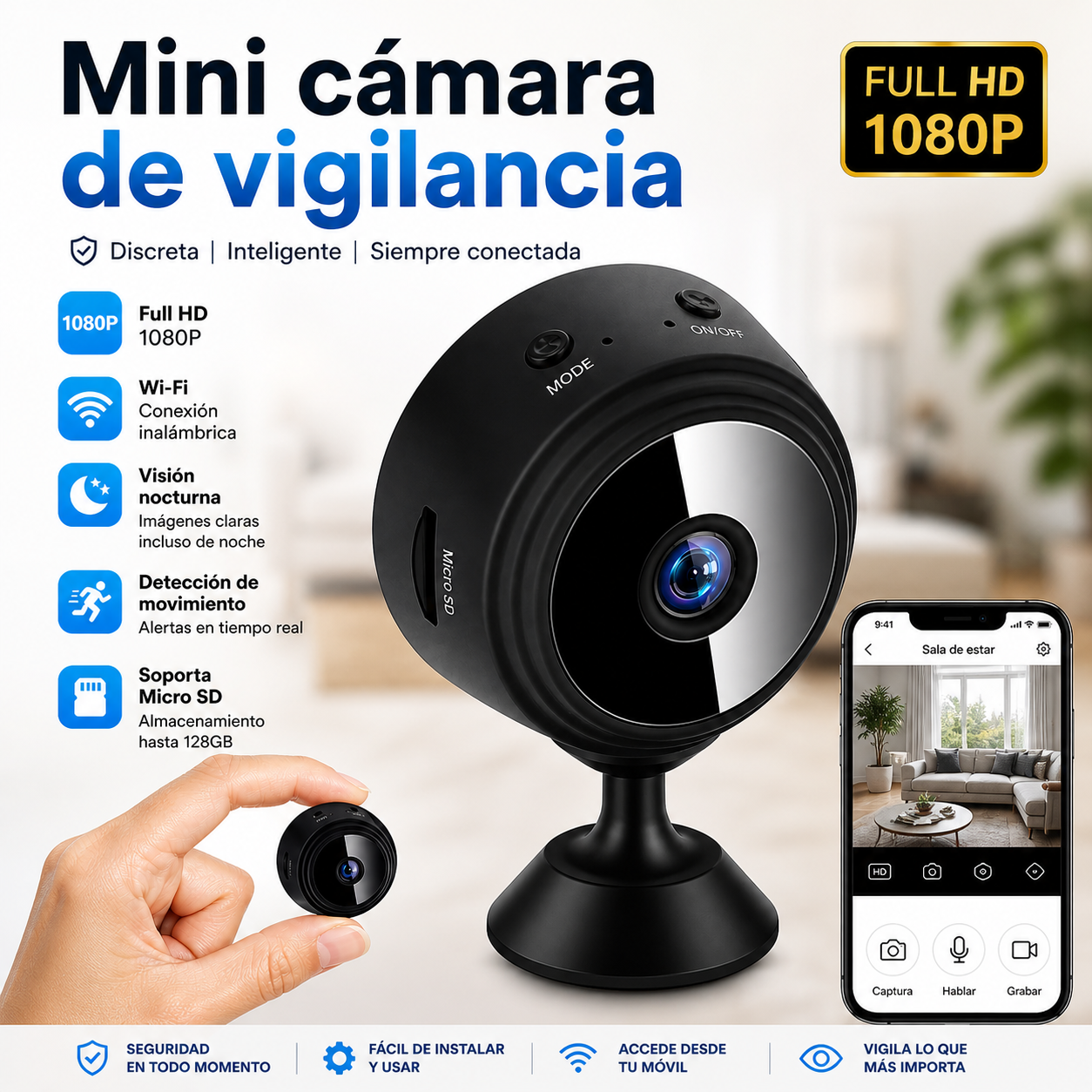 Mini cámara vigilancia oculta