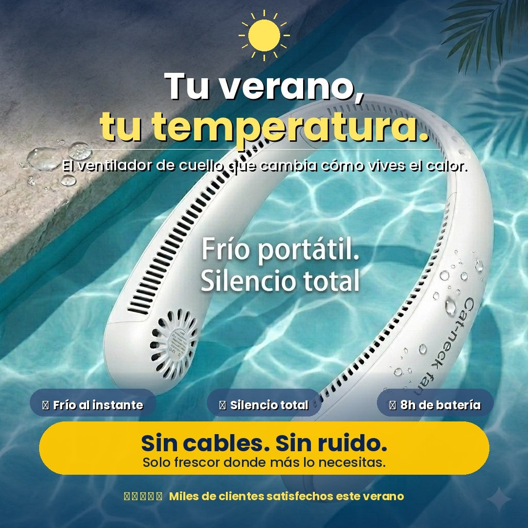Ventilador de Cuello Portátil con Pantalla Digital
