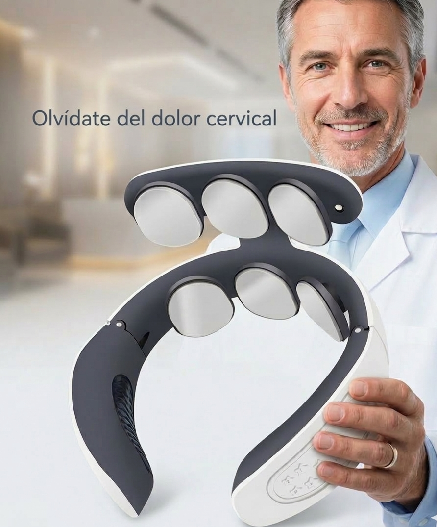 Masajeador térmico de columna cervical con 6 cabezales de masaje